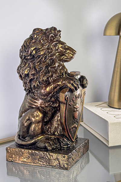 ZAP AKSESUAR Antik Altın Eskitme Aslan Heykeli Welcome Yazılı Baykuş Detaylı ...