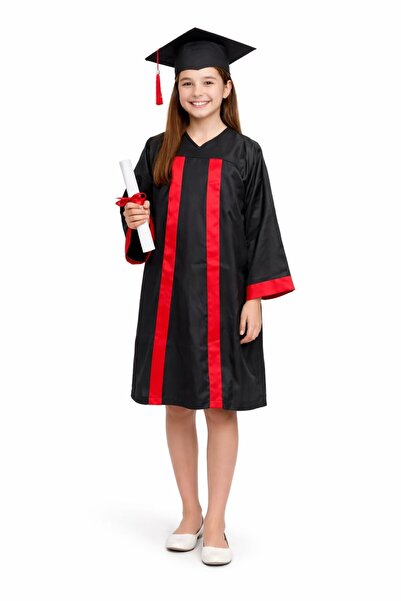 YSN İLKOKUL GRUNBU SİYAH-TURKUAZ CÜBBE İKİLİ MEZUNİYET SETİ