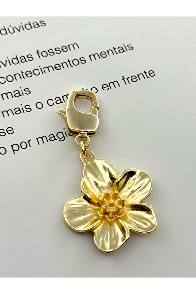 roshel Çiçek Temalı Çanta Ayakkabı Charm'ı Altın Renk