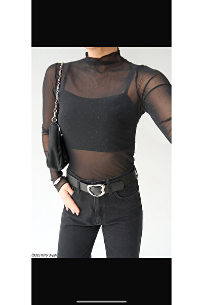 ALVWOMAN Stoned Black Tulle Blouse