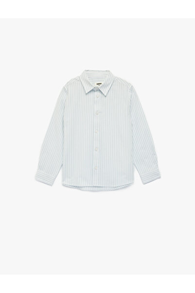 Koton Cotton Long Sleeve Button down Striped Shirt