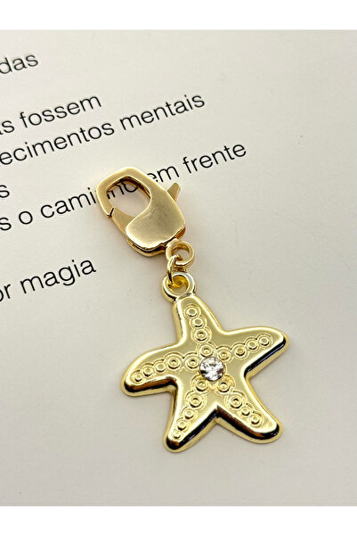 roshel Starfish Themed Bag Shoe Charm Gold Color