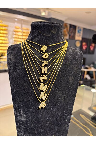 imitasyon dünyası 14 Ayar Renginde Zirkon Taşlı Çelik Kolye 40+5