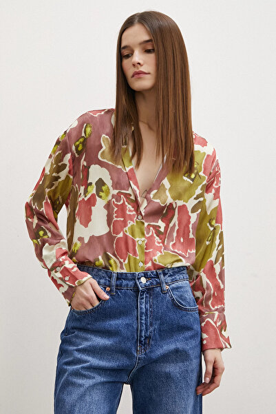 TRENDQUEL Patterned Wafer Shirt Khaki