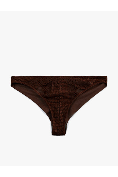 Koton Viscose Blended Lace Detailed Brazilian Panties