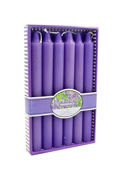 Generic 6-Piece Scented Lavender Candle Set – 20cm Long Purple Aromatherapy Candles for Relaxation, Home D