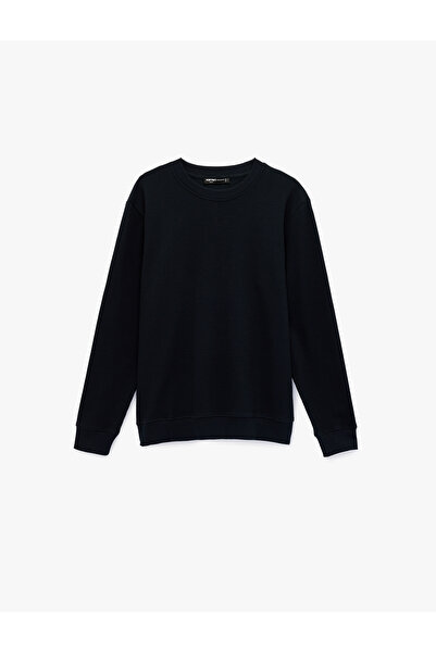 Koton Uzun Kollu Fitilli Regular Fit Basic Bisiklet Yaka Sweatshirt