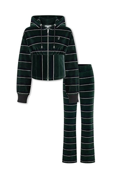 Jaya Kadife Kapüşonlu Eşofman Takımı / Yeşil