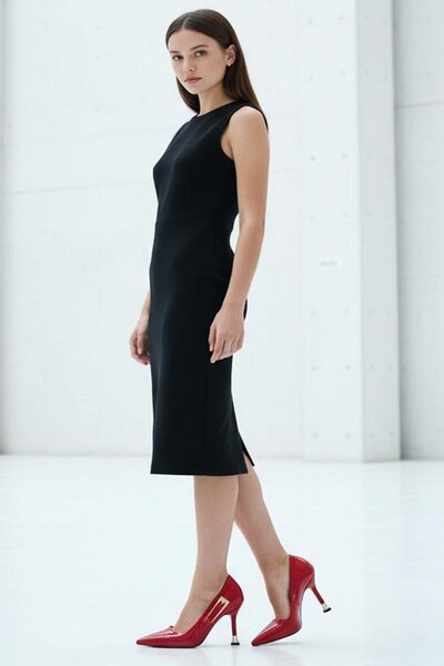 Preshley Women's Fascino Red Patent Leather Stiletto Heeled Shoes