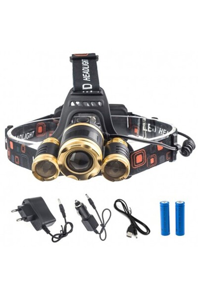 TrendyLux Lanterna de Cap 3XT6 cu Acumulator 10W