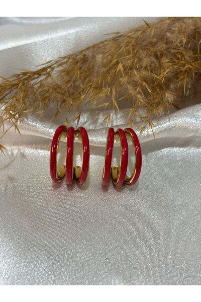 stainless steell Triple Appearance Ring Steel Earrings