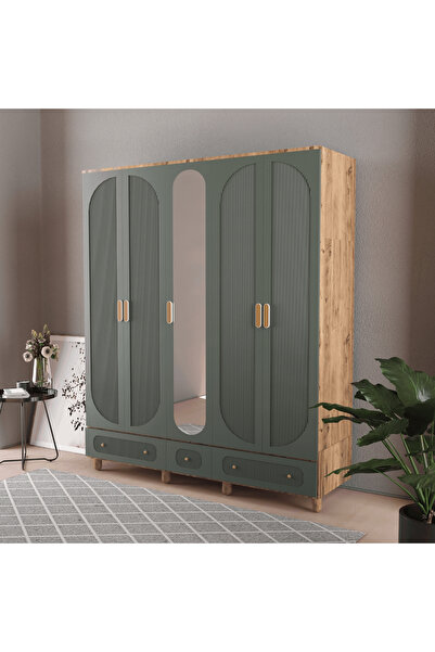 Teen & Bright SOHO 5 KAPAKLI ÇEKMECELİ GARDIROP - MDF KAPAK