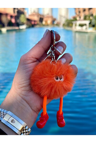 EbruVogue إكسسوار حقيبة من القطيفة باللون البرتقالي