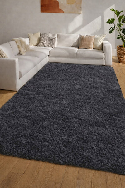 KEVLİNE Yıkanabilir Kaymaz Taban Puffy Peluş Yumuşak Tuşeli Halı