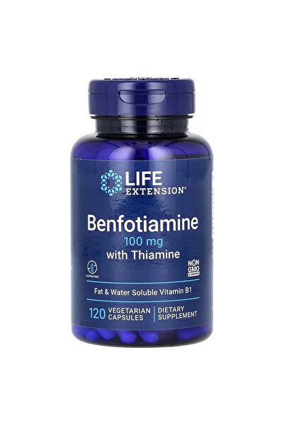 Life Extension Benfotiamine with Thiamine, 100 mg, 120 Vegetarian Capsules