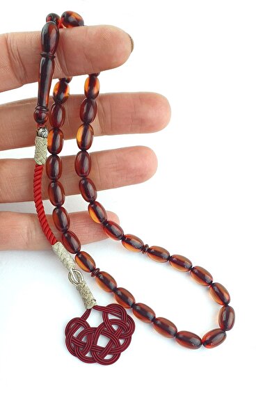 OSESHOP Fire Amber Silver Kazaz Tassel Design Prayer Beads