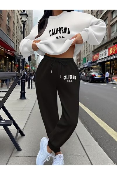 Flaubert Falubert-Women Printed Gfg Plus Size Sweatahirt - Sweatpants 2-Piece...