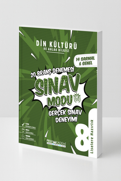 Pruva Akademi 8. Sınıf Din Kültürü Sınav Modu 20 Branş Denemesi Video Çözümlü