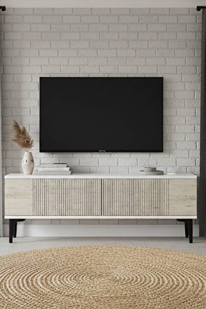 YUMEDİ DESİGN TSA1203BT - TARÇIN TV STAND , TV SEHPASI 120CM BEYAZ-TRAVERTEN