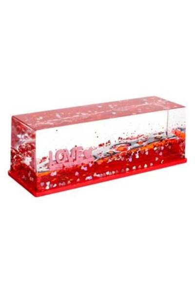 OEM Slow Motion Liquid Toy Red Pink "Love" Heart with Glitter & Confetti 15 x...