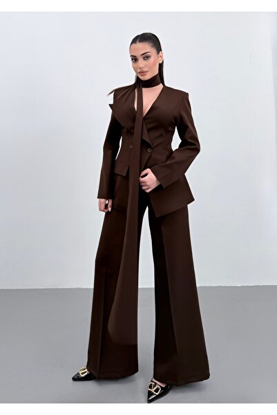 ossons Halter Neck Premium Double-Breasted Jacket Set