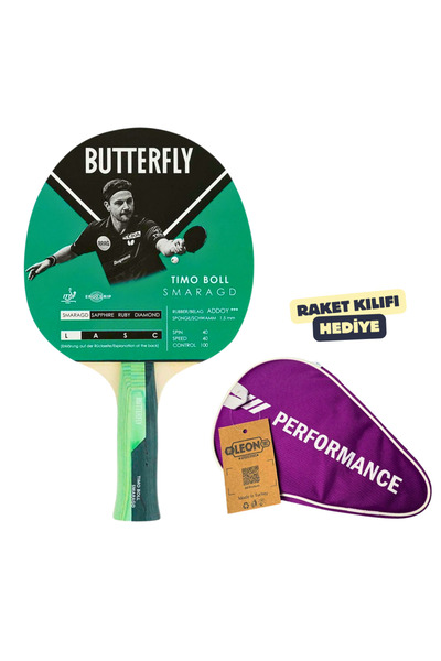BUTTERFLY Timo Boll Emerald Table Tennis Racket Ittf Approved - with Racket Cover