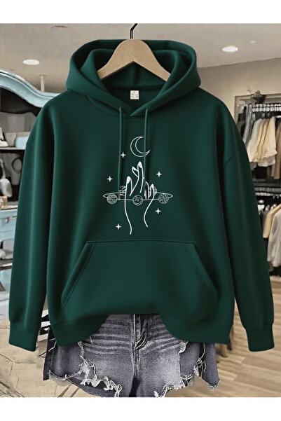 Sweet Cotton سترة خاصة مطبوع للجنسين مزودة بجيب الكنغر بغطاء رأس