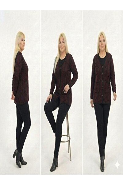 onno style women Patterned Classic Knit Buttoned Jacket