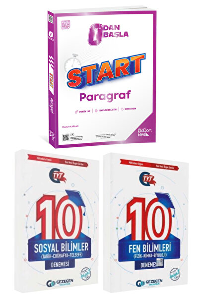 Üç Dört Beş Yayıncılık 0'dan Başla Start Paragraf Soru Bankası+Sosyal Bilimle...