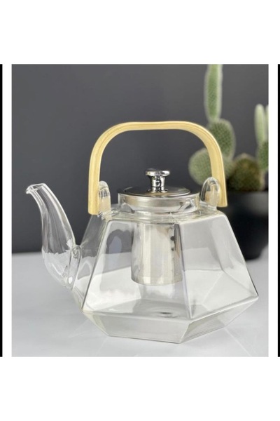 cc bin shihon Pyrex glass ribbed teapot, heat resistant, 1200ml capacity glass teapot
