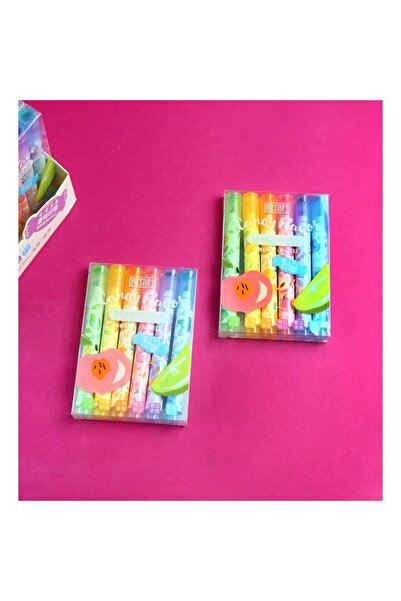 AyrStore Kokulu Meyve Temalı Çift Taraflı Fosforlu Kalem Seti – 6 Renk