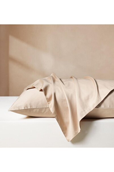 Melen طقم غطاء وسادة 100% قطن 300غرزة - 2 قطعة - مقاس 75x50 - داليسا - بيج