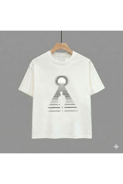 CLASSY.MODA Μπλουζάκι unisex oversize με στάμπα Ladder Road