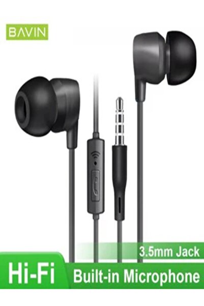 Bavin سماعات أذن HX851 مقاومة للماء بمقبس 3.5 ملم مع أطراف سيليكون وميكروفون