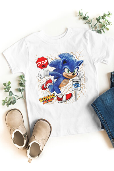 Texclusive Sonic Jump Kids Tshirt Black 100% Cotton Combed T-Shirt