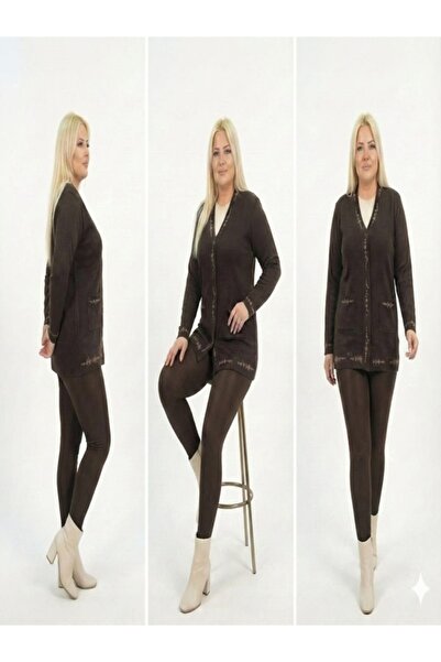 onno style women Banti Baklava Patterned Classic Knit Buttoned Jacket