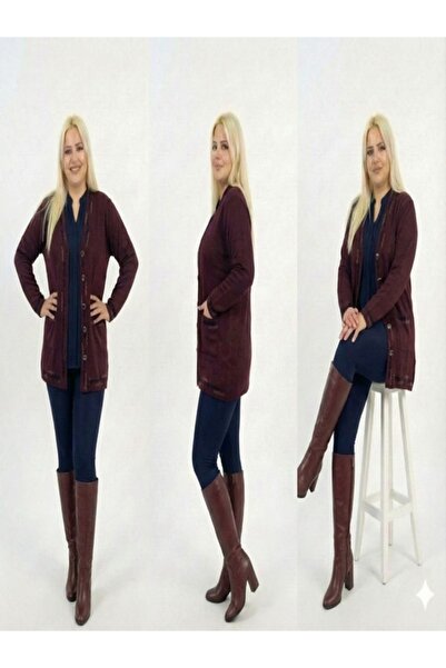 onno style women Banti Baklava Patterned Classic Knit Buttoned Jacket