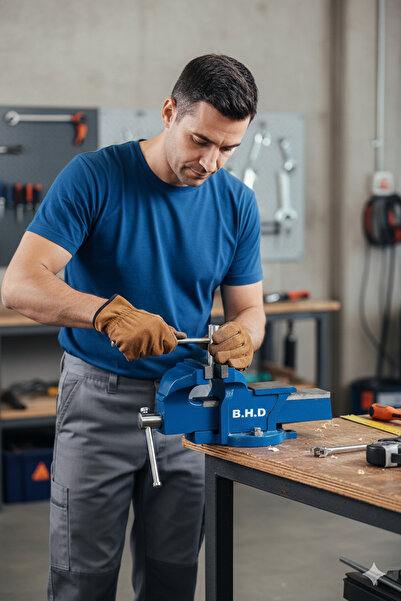 MAXKRAFT 125MM Tablalı Güçlü Saf Çelik Extra Sağlam Dayanıklı Çelik Tezgah Me...