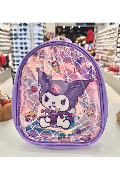 GLOW ACCESSORIES BAE Yaldızlı Kuromi Kız Çocuk Sırt Çantası 23x23 cm