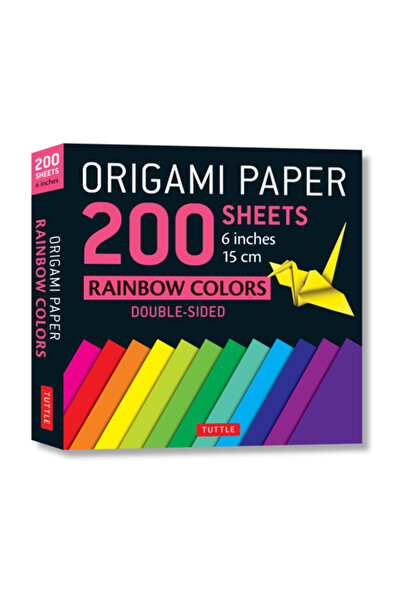 Tuttle Pub Hârtie Origami 200 de coli Culori Curcubeu 6" (15 CM): Hârtie Orig...