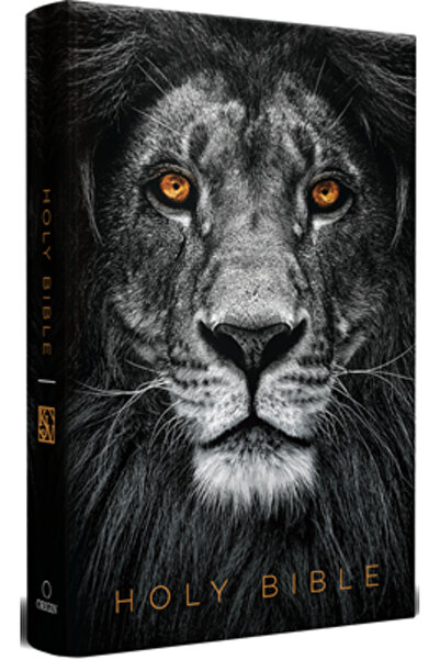 ORİGEN KJV Holy Bible, Large Print, Handy Size Format, Hardcover, Lion of Judah, Ribbon Marker, and Red Let