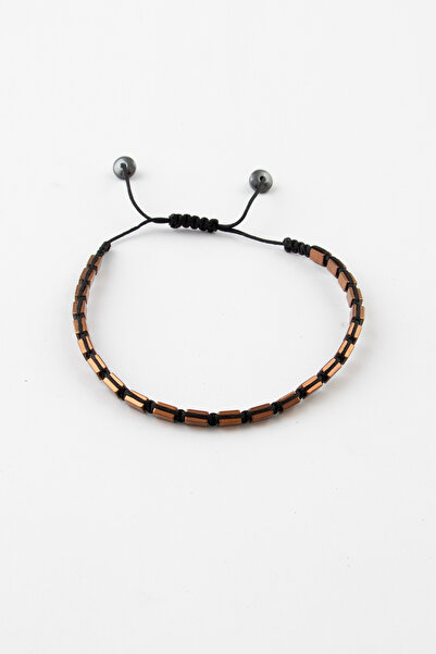 Sortie Aksesuar Hematite Natural Stone Macrame Rope Braided Adjustable Length...