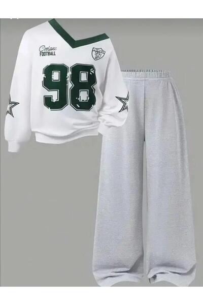 Kids Çocuk 98 Baskılı V Yaka Alt Üst Takım
