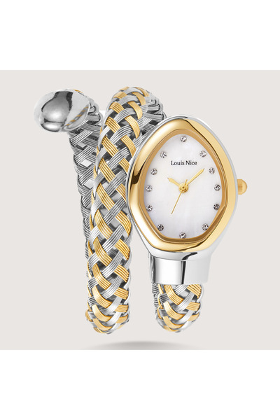 Louis Nice ساعة نسائية مكس بسوار ملتف