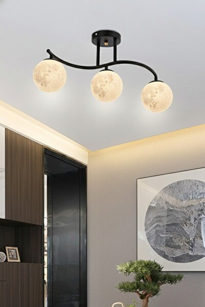 ESSLİGHT MARAL 3 LÜ 3D BAŞLIKLI AVİZE MODERN DEKORATİF AYDINLATMA