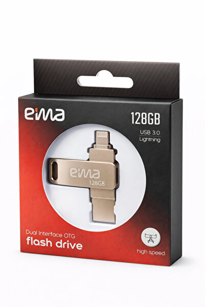EİMA 128GB Dual Interface USB Flash Drive | USB 3.0 OTG Bellek DRİVE