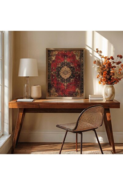 Esci Design Framed Ethnic Pattern Vintage Painting - Carpet Pattern Painting - Islamic Painting - Arabic Painting - Religious Painting