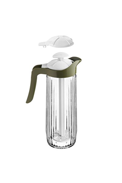 abenim 1500 cc Kırmızı ve Yeşil Kapaklı Cam Karıştırma Sürahisi (yedek kapaklı)