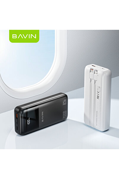 Bavin PC1171S 12V 9V 5V 20000mah 22.5W LED Digital Display Power Bank Dual Built-In Cables
