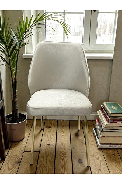 MSY HOME 6 Adet Ada Serisi Gold Yönsüz Kumaş Lüks Ve Modern Sandalye Seti